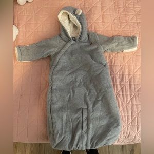 Baby Gap Hooded Sherpa Bunting Bag 0-3 Months Gray